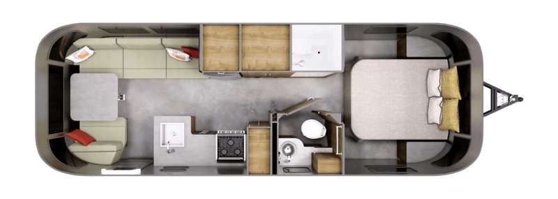 Airstream Flying Cloud 27FB Queen floorplan