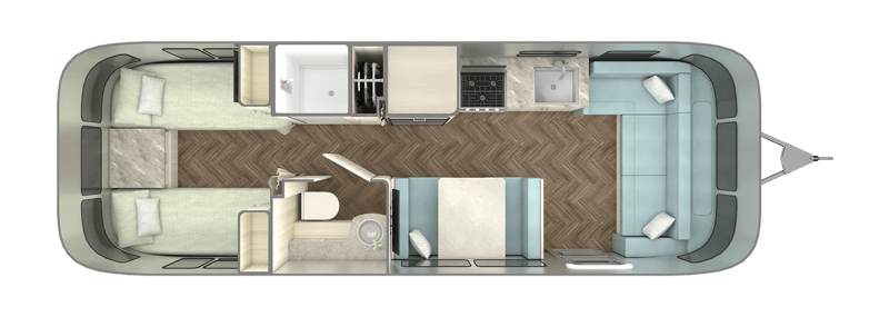 Airstream International 28RB Twin floorplan