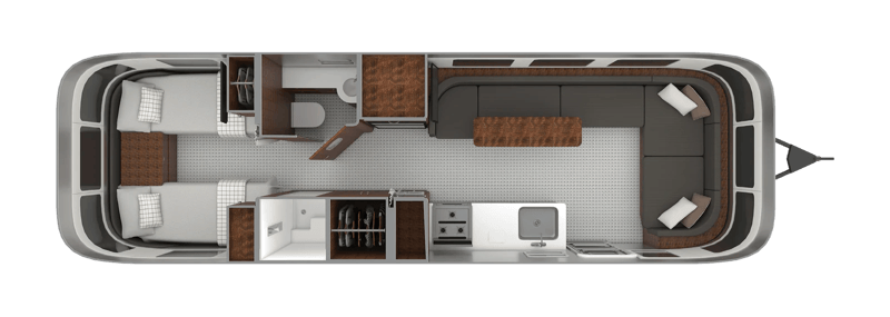 Airstream Globetrotter 30RB Twin floorplan