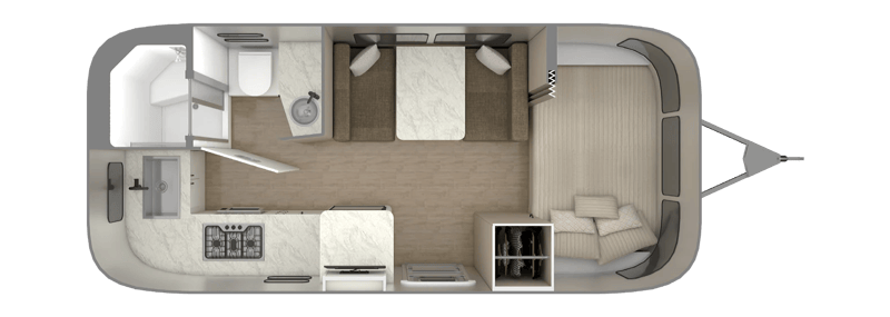 2024 Airstream Caravel 20FB Floorplan