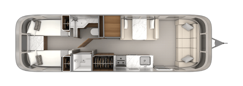 Airstream Classic 30RB-Twin floorplan