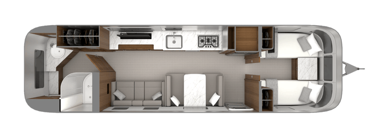 Airstream Classic 33FB-Twin floorplan