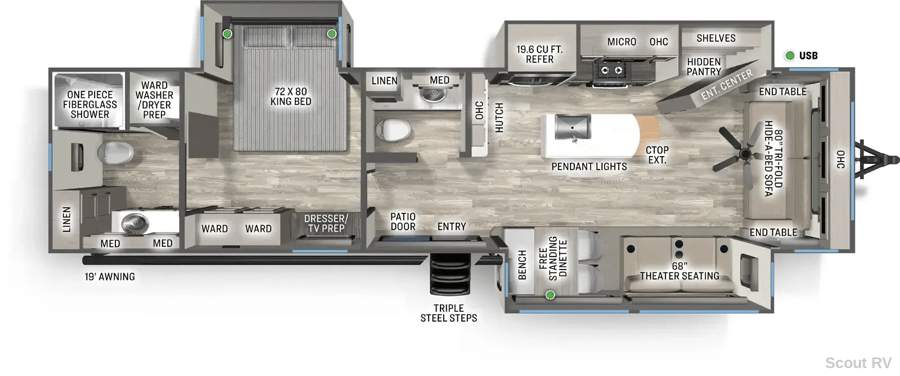 389HBFL floorplan diagram