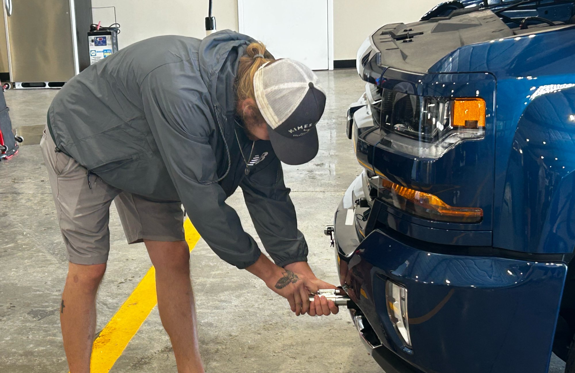 Technician working on RV